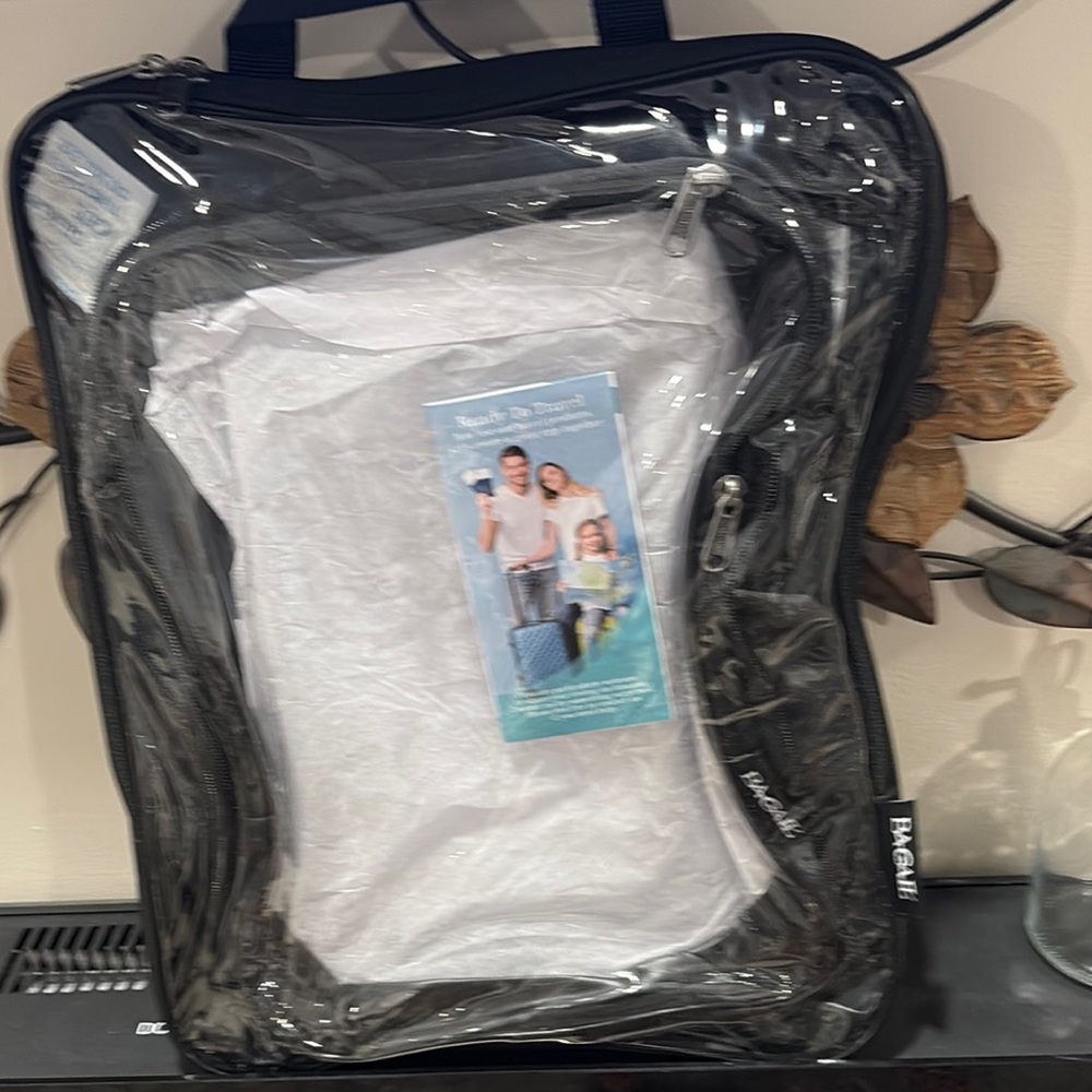 Clear with Black trimming Travel Organizer 4 pc